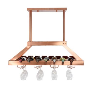 Elegant Designs 2 Light LED Overhead Wine Rack, Copper. View a larger version of this product image.