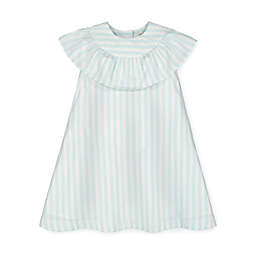Hope & Henry Girls' Ruffle Yoke A-Line Dress (Mint Cabana Stripe, 3-6 Months)