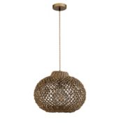ELE Light & Decor Arya 1-Light Brown Pendant Design Pendant Light with Rattan Shade