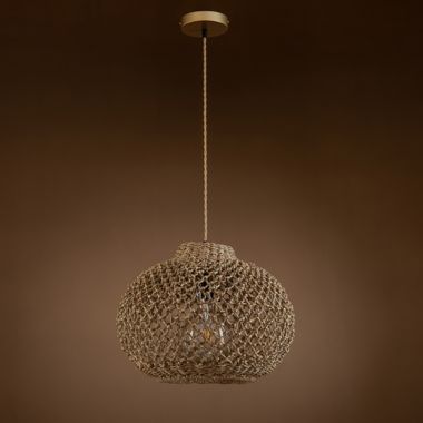 ELE Light & Decor Arya 1-Light Brown Pendant Design Pendant Light with Rattan Shade. View a larger version of this product image.