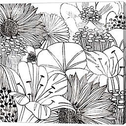 Metaverse Art Contemporary Garden I Black and White by Michael Mullan 24-Inch x 24-Inch Canvas Wall Art