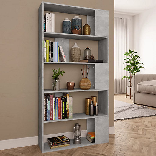 Book Cabinet/Room Divider Concrete Gray 31.5"x9.4"x37.8" Chipboard 