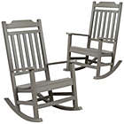 Alternate image 2 for Merrick Lane Set of 2 Hillford Gray Poly Resin Indoor/Outdoor Rocking Chairs