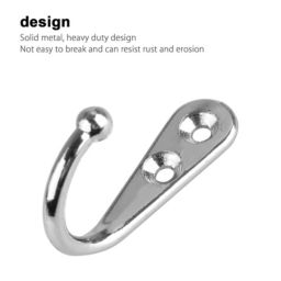 Kitcheniva 20-Pieces Door Wall Mounted Hook Single Robe Coat Holder, Silver