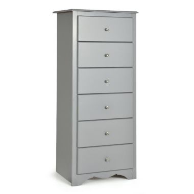 Slickblue 6 Drawers Chest Dresser Clothes Storage Bedroom Furniture Cabinet-Gray. View a larger version of this product image.