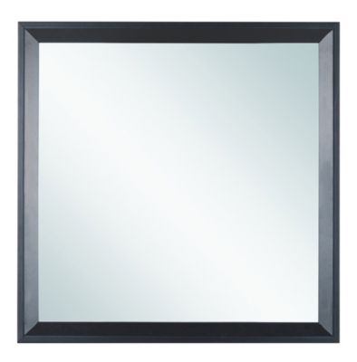 Passion Furniture 36 in. x 36 in. Classic Square Framed Dresser Mirror - Black