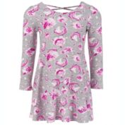 Epic Threads Little Girl&#39;s Floral Unicorn Dress Gray Size 6