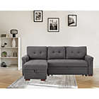 Alternate image 0 for Contemporary Home Living 2-Piece Charcoal Gray Solid Reversible Sleeper Sectional Sofa 84"