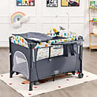 Alternate image 1 for Costway 5 in 1 Baby Nursery Center Foldable Toddler Bedside Crib with Music Box