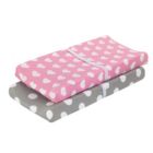Alternate image 0 for Everyday Kids 2 Pack Cotton Jersey Knit Changing Pad Cover - Hearts/Dots