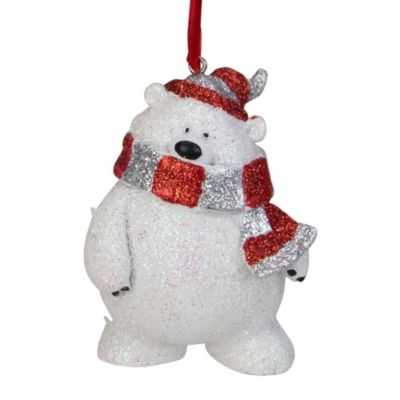 Plush Polar Bear Ornament 