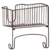 mDesign Wall Mount Ironing Board Holder, Large Storage Basket