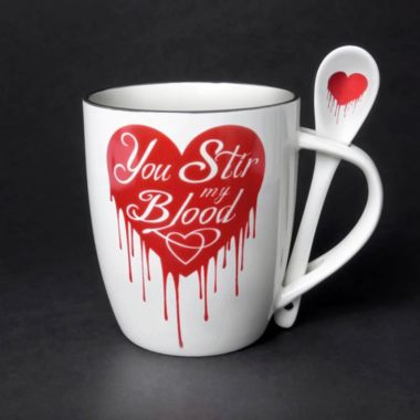 Alchemy Of England Decorative You Stir My Blood Cup and Spoon. View a larger version of this product image.