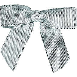The Ribbon People 100pc Silver Metallic Lame Small Twist Tie Bows, 0.625