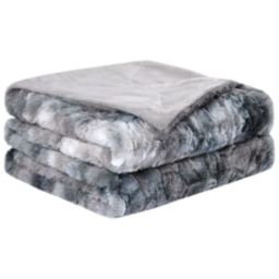 PiccoCasa Soft Faux Fur Blanket Twin Size - Reversible Tie-dye Luxury Shaggy  Rectangle Throw Blanket for Sofa, Couch and Bed - Plush Fluffy Fleece Blankets As Gifts 60 x 77 Inch, Gray