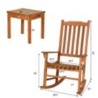 Alternate image 1 for Gymax 3 PCS Eucalyptus Rocking Chair Set W/ Coffee Table 2 Wood Conversation Chairs