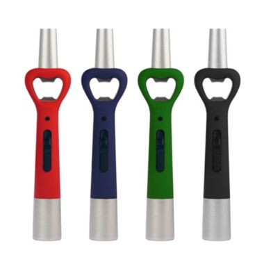 G.E.I. Bottle Opener Lighter with LED Light Flashlight - Multipurpose BBQ Lighter with Built-in Bottle Opener, Utility Candle Fireplace Household Camping Bonfire Lighter, 1pc. View a larger version of this product image.