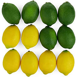 Juvale Large Artificial Lemons and Limes, Realistic Decorative Home Kitchen Fake Prop Fruit - Set of 12