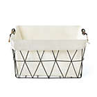 Alternate image 2 for Home Outfitters S/3 Lined Tapered Rect Bins W/ Fold Down Binded Jute Handles, Gun Metal