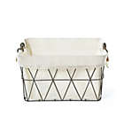 Alternate image 3 for Home Outfitters S/3 Lined Tapered Rect Bins W/ Fold Down Binded Jute Handles, Gun Metal