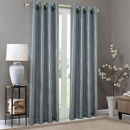 Olivia Gray Riverside Metallic Faux Silk Grommet Curtain Single Panel - 54x84