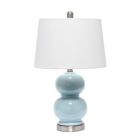 Alternate image 0 for Elegant Designs Indoor Modern Home Decor 13"L x 13"W x 21.25"H Double Gourd Ceramic Table / Desk Lamp -  Light Blue