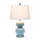 Alternate image 1 for Elegant Designs Indoor Modern Home Decor 13"L x 13"W x 21.25"H Double Gourd Ceramic Table / Desk Lamp -  Light Blue