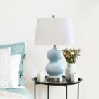 Alternate image 3 for Elegant Designs Indoor Modern Home Decor 13"L x 13"W x 21.25"H Double Gourd Ceramic Table / Desk Lamp -  Light Blue