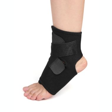Unique Bargains Black One Size Ankle Foot Support with Hook Loop Durable Lightweight Comfortably Breathable Closure Wrap Protector. View a larger version of this product image.