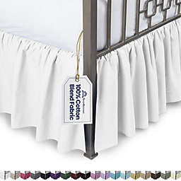 SHOPBEDDING Ruffled Bed Skirt with Split Corners - Day Bed, White, 18 Inch Drop Cotton Blend Bedskirt (Available in 14 Colors) - Blissford Dust Ruffle