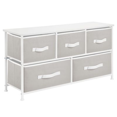mDesign Wide Dresser Storage Tower with 5 Drawers