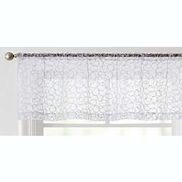THD Francine Embroidered Polyester Semi-Sheer Rod Pocket Valances Set, White, 18 in x 54 in