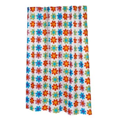 Carnation Home Fashions E" x tra Long "Abbie" Fabric Shower Curtain - Multi 70" x 84". View a larger version of this product image.