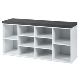 Slickblue 10-Cube Organizer  Entryway Padded Shoe Storage Bench