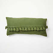 Dormify Harper Tassel Lumbar Pillow Cover 12" x 26" Olive Green