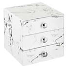 Alternate image 0 for mDesign Plastic Makeup Storage Organizer Cube, 3 Drawers, 2 Pack - Marble