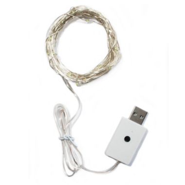 Perfect Holiday Modern Decorative 100 LED Fairy Light with USB Plug in Silver Copper - White. View a larger version of this product image.