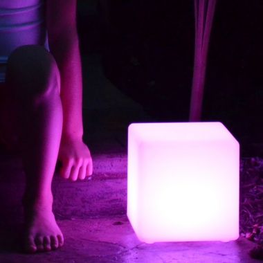The Pool Supply Shop 8" Cairo Remote Controlled Portable LED Illuminated Color Changing Cube. View a larger version of this product image.