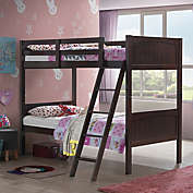 Gymax Wooden Twin Over Twin Bunk Beds Convertable 2 Individual Twin Beds Espresso