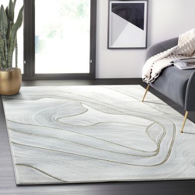Abani Luna Contemporary Ribbon  Metallic Area Rug. View a larger version of this product image.