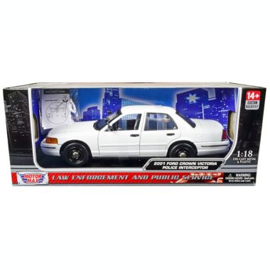 Carfaxo 2001 Ford Crown Victoria Police Car Unmarked White "Custom Builder's Kit" Series 1/18 Diecast Model Car by Motormax. View a larger version of this product image.