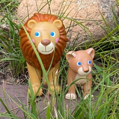 HABA Little Friends Lion Cub - Chunky Plastic Zoo Animal Toy Figure (2" Tall). View a larger version of this product image.