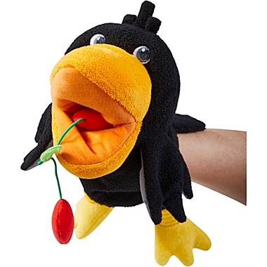 HABA Theo The Raven Glove Puppet with Cherries. View a larger version of this product image.