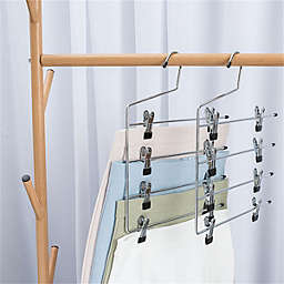 Stock Preferred Multi-Layer Clothes Pants Trouser Hanger in 2-Pcs Silver