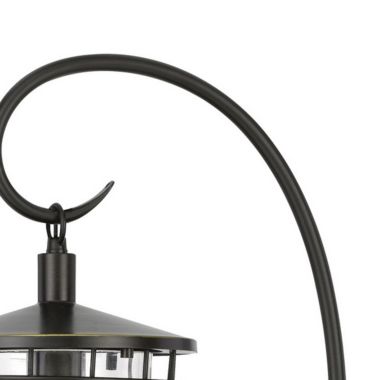 Saltaro Sherpi 30 Inch Metal Downbridge Lantern Table Lamp, Bronze Black- Saltoro Sherpi. View a larger version of this product image.
