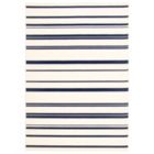 Alternate image 0 for Chaudhary Living 6.5' x 9.5' Blue and Off White Striped Rectangular Outdoor Area Throw Rug