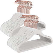 Songmics 50 Hangers For Closet with Rose Gold Hooks White