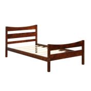 Slickblue Twin Size Platform Bed Frame Foundation Slat Support -Walnut