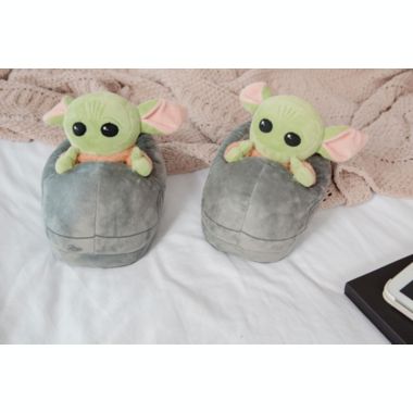 Star Wars  The Mandalorian The Child Grogu 3D Slippers   Baby Yoda-Themed Soft Plush House Shoe With Non-Slip Sole   Comfortable Footwear. View a larger version of this product image.