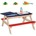 Alternate image 0 for Outsunny Kids Picnic Table with Sandbox Kitchen Toys Faucet Water Pump 37&quot; L x 35&quot; W x 20&quot; H